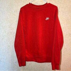 Nike Red Crewneck Sweater with Iconic Swoosh